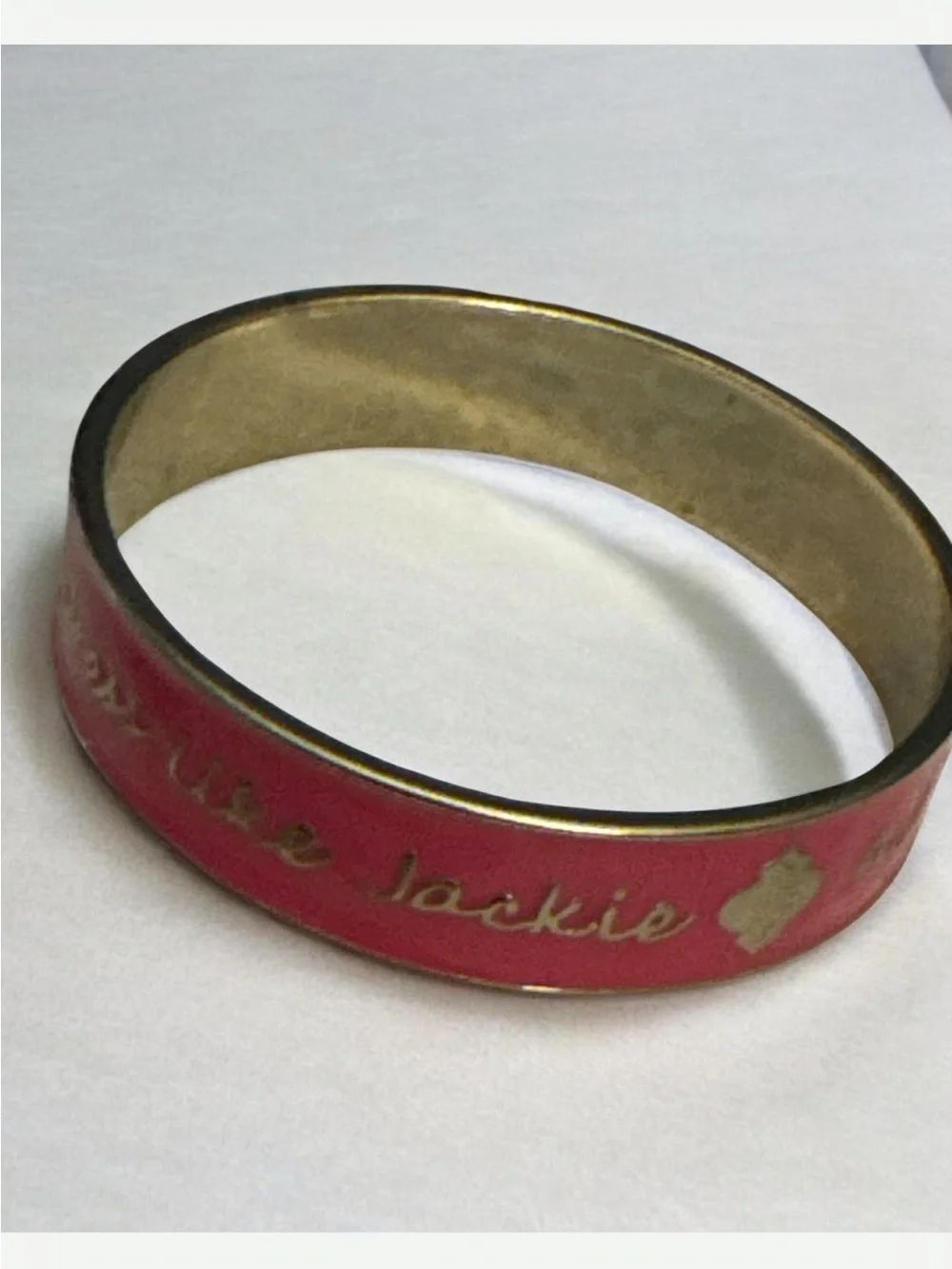 Pink Enamel 'Party Like Gatsby' Bangle Bracelet